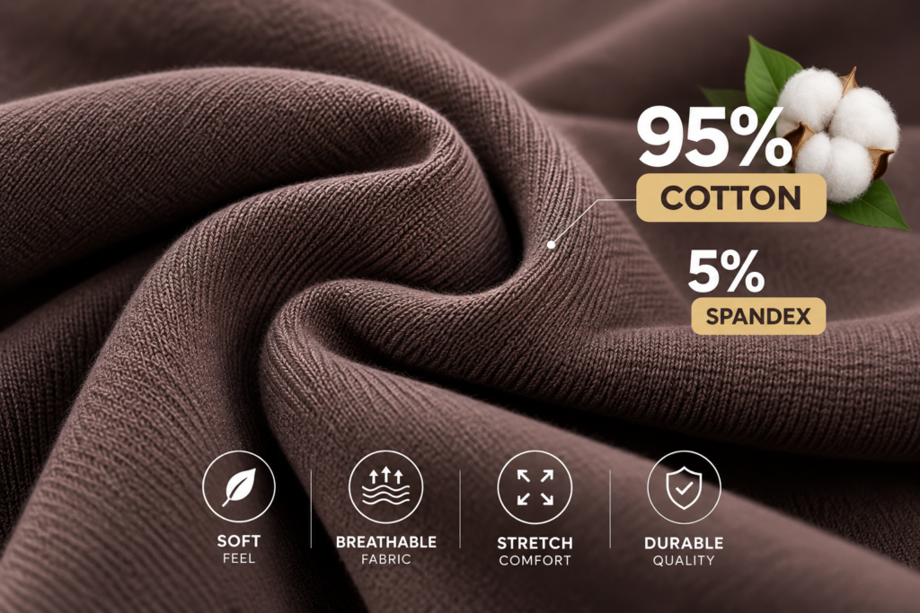 95% Cotton, 5% Spandex Fabric