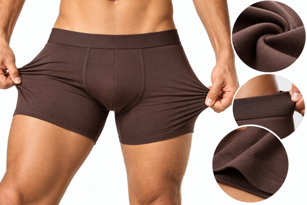 Stretchable Chocolate Boxer Briefs